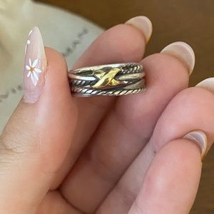 DAVID YURMAN X CROSSOVER RING WITH 18K GOLD